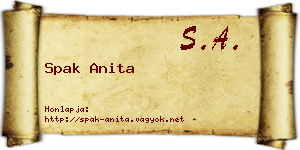Spak Anita névjegykártya