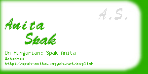 anita spak business card